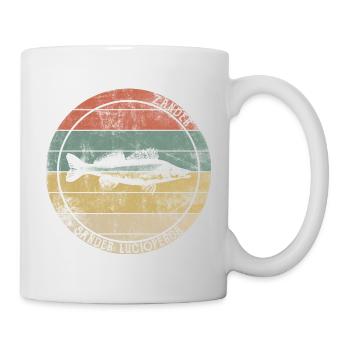 Pikeperch Predatory Fish Retro Vintage - Mug - white - Right