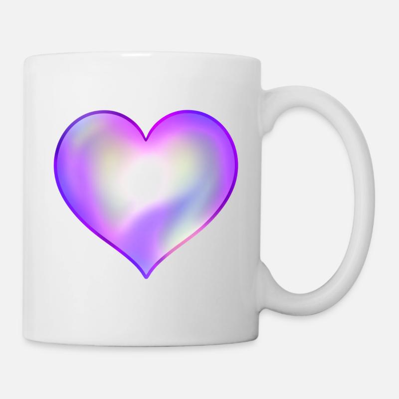 Coeur violet - Mug blanc - blanc