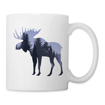 Schweden Elch im Wald - Tasse - Weiß - Rechts