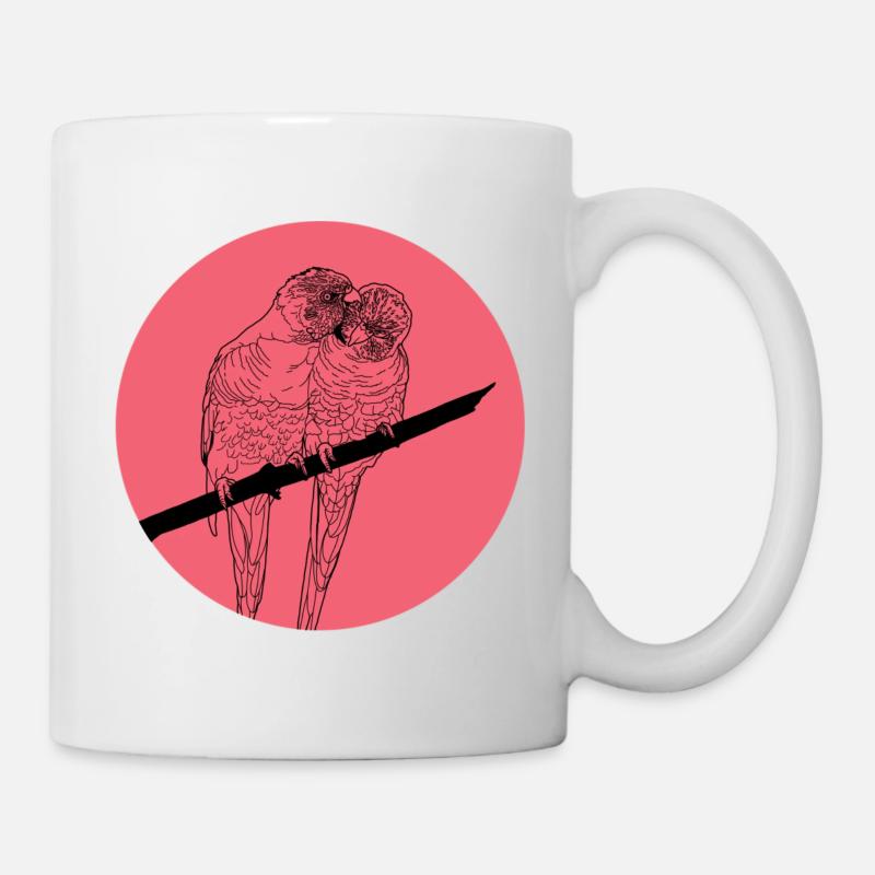 Papagei Ara Liebe Romantisch Pärchen Tier - Tasse - Weiß