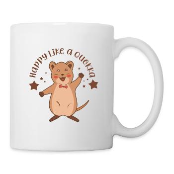 Lustiges Zitat Happy Like A Quokka - Tasse - Weiß - Rechts