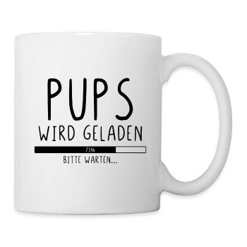 Pups wird geladen bitte warten - Tasse - Weiß - Rechts