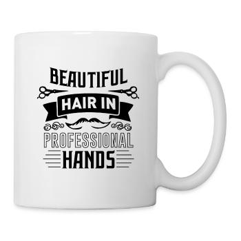 Funny Barber Quote Beautiful Hair In Professional - Mug - white - Right