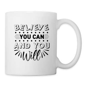 Funny Gym Quote Believe You Can And You Will - Mug - white - Right
