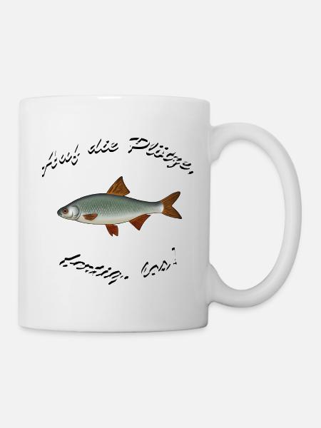 Rotauge Weißfisch Friedfisch Auf die Plötze - Tasse - Weiß