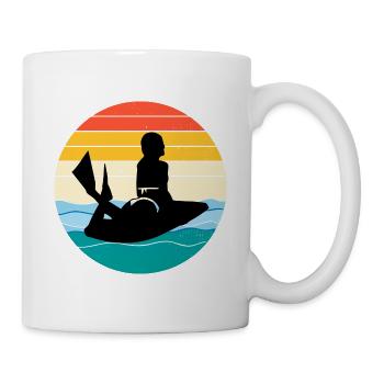 Bodyboard Bodyboarder Water Sport Vintage Rétro - Mug blanc - blanc - Droite
