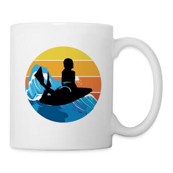 Bodyboard Bodyboarder Water Sport Vintage Rétro - Mug blanc - blanc - Droite