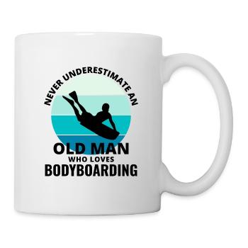 Bodyboard Bodyboarder Papa Grand-père Fête des Pères - Mug blanc - blanc - Droite