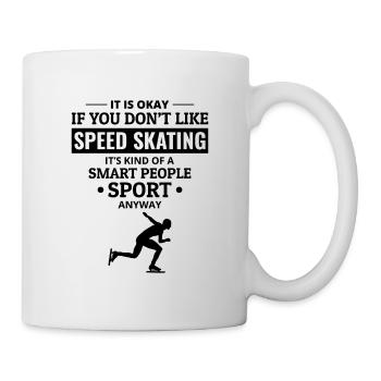 Eisschnelllauf Eisschnelllauf Schlittschuh Schlittschuh Wintersport - Tasse - Weiß - Rechts