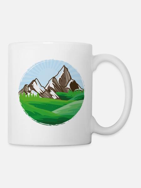 Berge Natur - Tasse - Weiß