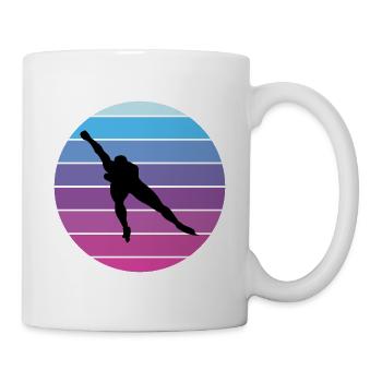 Patinage de vitesse Patineur sur glace Skate Race Vintage Retro - Mug blanc - blanc - Droite
