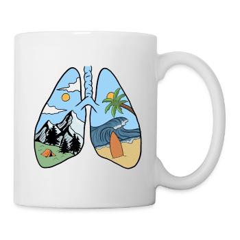 lungs, summer, nature and adventures - Mug - white - Right