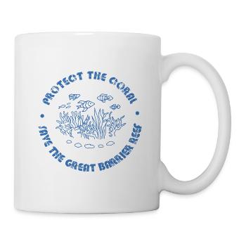 Protégez le corail en sauvant la grande barrière de corail. - Mug blanc - blanc - Droite