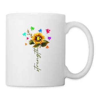 Autism Strenght Sunflower Autistic Acceptance Gift - Mug - white - Right