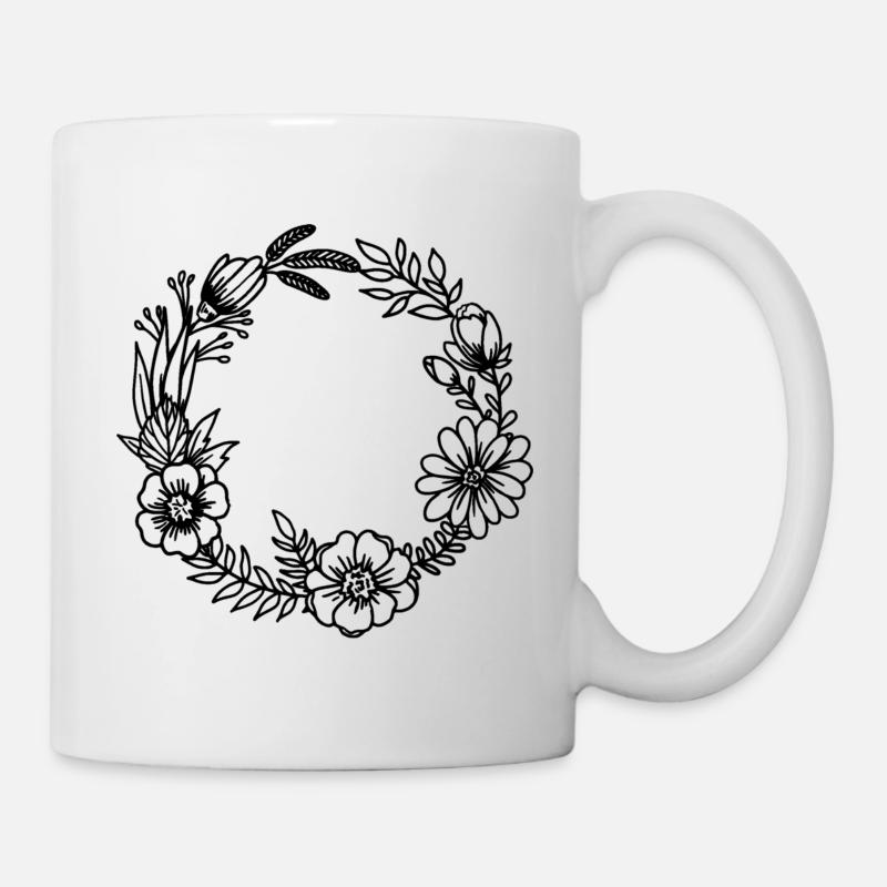 Blumenkranz - Tasse - Weiß
