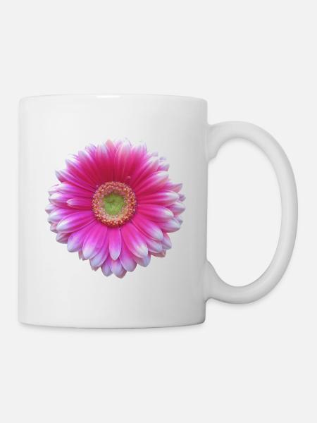 Gerbera fleur rose fleur vigne floral floral floral floral - Mug blanc - blanc
