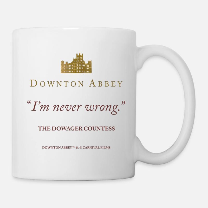 Downton Abbey Violet Crawley I'm Never Wrong - Mug blanc - blanc