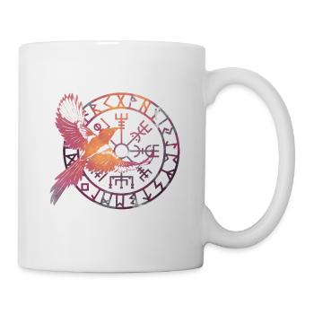 Rabe des nordischen Gottes schmilzt Vegvisir - Tasse - Weiß - Rechts