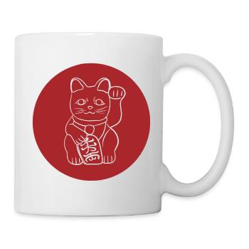 Glückskatze Maneki-neko - Tasse - Weiß - Rechts