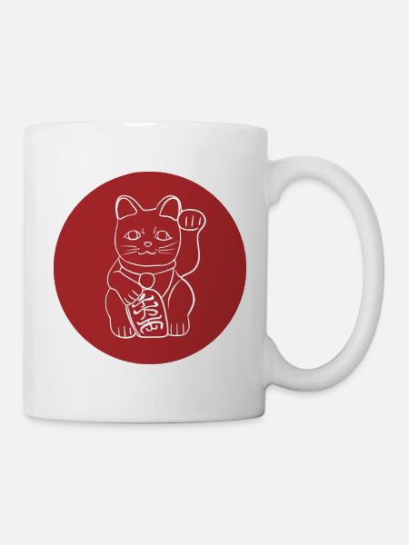 Chat porte bonheur Maneki-neko - Mug blanc - blanc