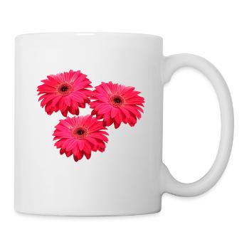 blühende Gerbera Blume Gerberas Blüten floral - Tasse - Weiß - Rechts