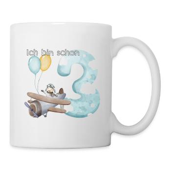 3. Geburtstag Flugzeug Pilot - Tasse - Weiß - Rechts