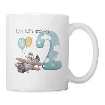 2. Geburtstag Flugzeug Pilot - Tasse - Weiß - Rechts
