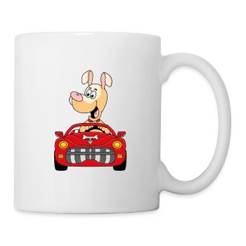 HUND - AUTO - TIER - KIND - BABY - CABRIO - Tasse - Weiß - Rechts