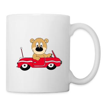 TEDDY - TEDDYBÄR - AUTO - TIER - KIND - BABY - Tasse - Weiß - Rechts