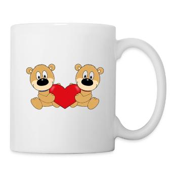 TEDDYBÄREN - BÄREN - TEDDYS - HERZ - LIEBE - LOVE - Tasse - Weiß - Rechts