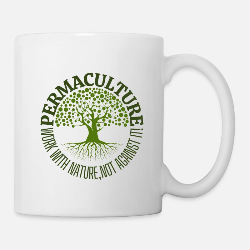 PERMACULTURE work with nature , not against it - Mug blanc - blanc