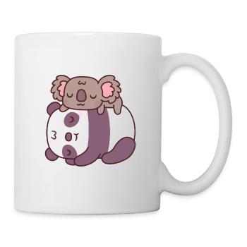 Cute Sleeping Panda And Koala Bear - Mug - white - Right
