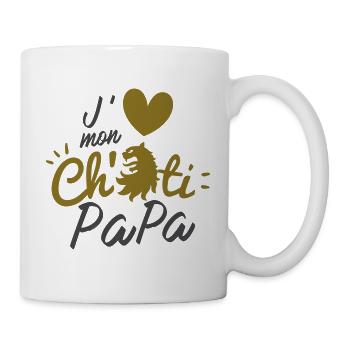 J'aime mon ch'ti papa ! cadeau pères ch'tis - Mug blanc - blanc - Droite