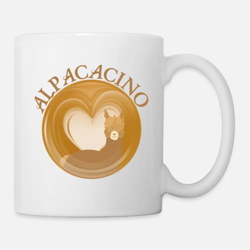 Alpacacino Alpaka Kaffee Cappuccino - Tasse - Weiß
