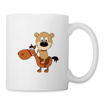 TEDDYBÄR - BÄR - TEDDY - PFERD - REITEN - KIND - Tasse - Weiß - Rechts