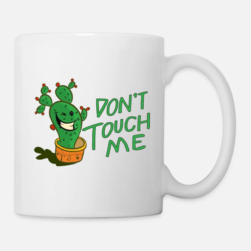 Funny Cactus Gardener Saying Don't touch me - Mug - white