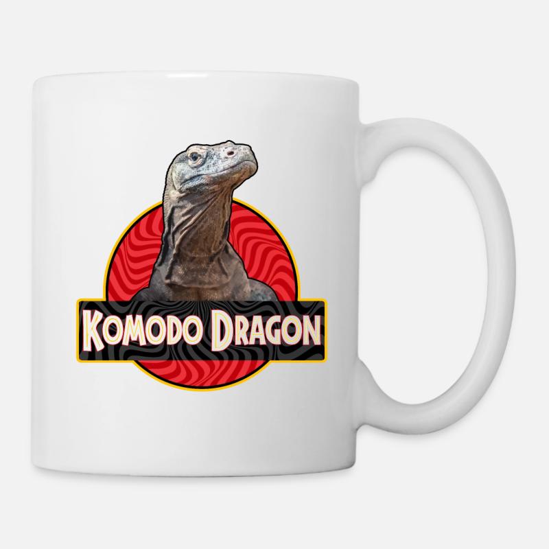 Dragon de Komodo Moniteur à bandes de dragon de Komodo - Mug blanc - blanc