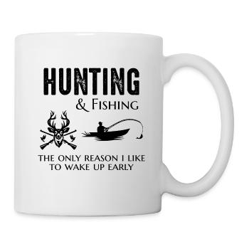 Chasse Pêche Chasseurs Pêcheurs Outdoor Drôle - Mug blanc - blanc - Droite