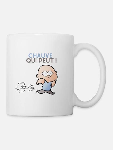 Chauve qui peut ! Cadeau drôle pour homme chauve - Mug blanc - blanc