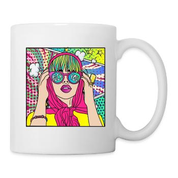 BANDE DESSINÉE POP ART FUCK YOU GIRL - Mug blanc - blanc - Droite
