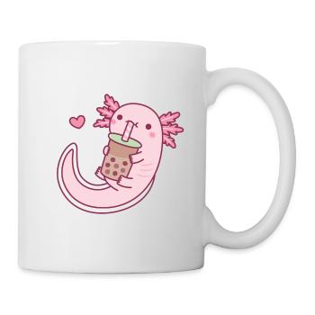 Cute Axolotl Loves Drinking Bubble Tea - Mug - white - Right
