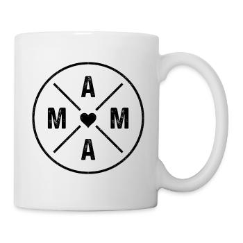 Mama Herz Mutter Liebe Muttertag Geschenk - Tasse - Weiß - Rechts