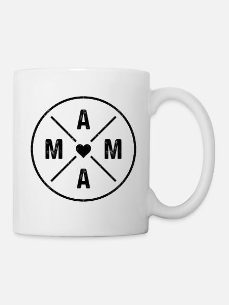 Mama Herz Mutter Liebe Muttertag Geschenk - Tasse - Weiß