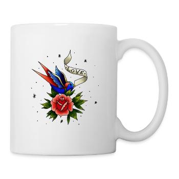 Schluck Rose Tattoo - Tasse - Weiß - Rechts