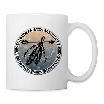 Arrow with feathers, Indian symbol, protection & strength - Mug - white - Right