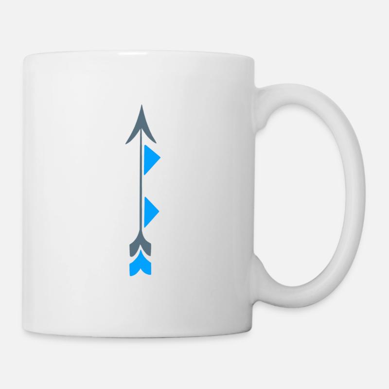 Bogenpfeil traditionelle Zeichnung - Tasse - Weiß