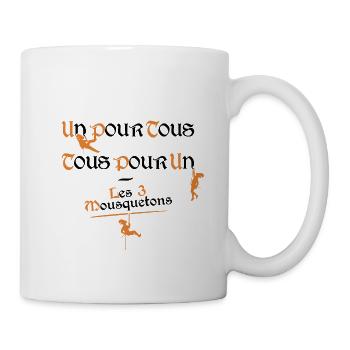 LES 3 MOUSQUETONS ! (escalade, alpinisme) noir - Mug blanc - blanc - Droite