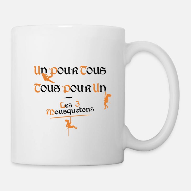 LES 3 MOUSQUETONS ! (escalade, alpinisme) noir - Mug blanc - blanc