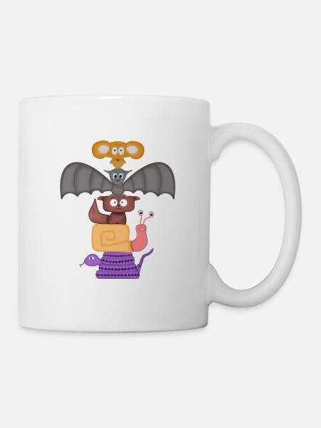 Cartoon Animals comme Totem - Mug blanc - blanc