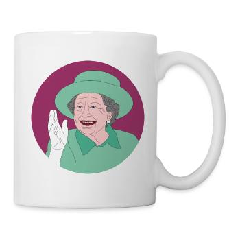 Retro Shirt Design der Queen Elisabeth II. - Tasse - Weiß - Rechts